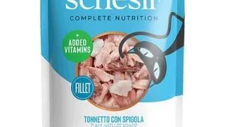 SCHESIR Jelly Adult Tuna&amp;Sea Bass 85g ton si biban de mare in aspic, hrana pisica adulta