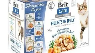 BRIT Care Cat Flavour Box in Jelly hrana umeda mix pentru pisici, 12 x 85g