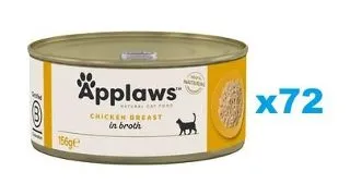 APPLAWS Cat Adult Chicken Breast in Broth 72x156g piept pui in supa, hrana pisici