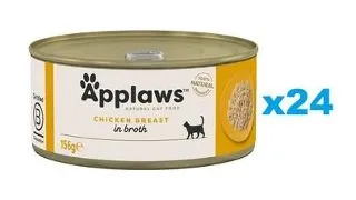 APPLAWS Cat Adult Chicken Breast in Broth pachet conserve 24x156g piept pui in supa