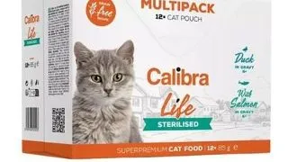 CALIBRA Cat Life Pouches Sterilised Multipack in gravy 12x85 g mix plicuri pentru pisici sterilizate, 2 arome