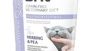 BRIT Veterinary Diets Cat GF Gastrointestinal Low Fat 400 g hrana uscata fara cereale pentru pisici cu sensibilitati digestive