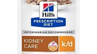 HILL'S Prescription Diet Feline k/d Kidney Care Hrana umeda pentru pisici cu probleme renale, cu pui 12x85 g