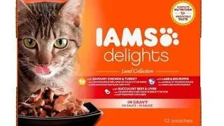 IAMS Cat Delights Adult hrana umeda pentru pisici adulte, mix carne in sos 12 x 85 g