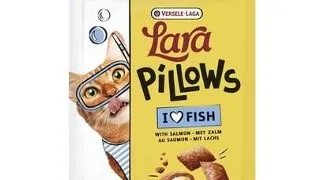 VERSELE-LAGA Lara Snack Pillows with Salmon Happy Fur 60g gustare pisici, sustine blana sanatoasa