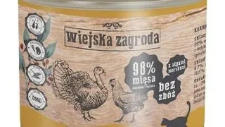 WIEJSKA ZAGRODA Kitten Hrana umeda pentru pisoi, cu pui si curcan 200 g