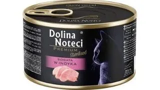 DOLINA NOTECI Premium Sterilised Bogata in curcan hrana umeda pisica sterilizata 185 g