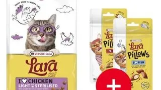 VERSELE-LAGA Lara Adult Light Sterilized 7 kg hrana pisici sterilizate + 2 recompense GRATIS