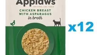 APPLAWS Cat Adult Pouch Chicken Breast with Asparagus in Broth plic hrana in sos 12x70 g pui si sparanghel