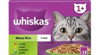 Whiskas hrana umeda pentru pisici adulte, selectii de carne in aspic 12 x 85 g
