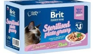 BRIT Premium by Nature Cat Delicate Fillets in Gravy Family Plate Sterilised 12x85g hrana in sos pisici sterilizate