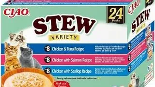 INABA Cat Ciao Stew Creamy Variety 24×40 g Mix de gustari cu pui, peste si scoici in sos cremos pentru pisici