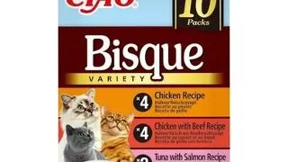 INABA Cat Ciao Bisque Variety 10×40 g Mix de supe crema cu pui, vita si peste pentru pisici