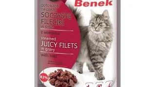 BENEK Super Hrana umeda pentru pisici, fileuri vita in sos 85 g