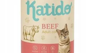KATIDO Adult Cat Beef 400 g conserva pisici cu vita cu ulei de somon