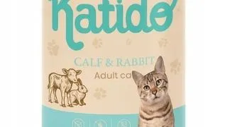 KATIDO Adult Cat Veal and Rabbit 400 g vitel si iepure cu ulei de somon hrana pisici