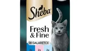 SHEBA Fresh &amp; Fine in jelly Hrana umeda completa pentru pisici adulte cu ton, somon si peste alb 6×50 g