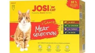 JOSERA JosiCat Multipack Meat Selection in Sauce 12x85 g mix arome in sos pentru pisici