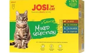 JOSERA JosiCat Multipack Mixed Selection in Sauce 12x85 g mix arome carne si peste in sos pentru pisici