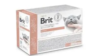 BRIT Veterinary Diet Grain Free Renal fileuri in sos cu somon pentru pisici 12x85g