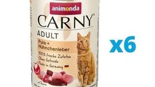 ANIMONDA Carny Adult Hrana umeda cu curcan si ficat de pui pentru pisci adulte 6 x 400 g