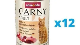 ANIMONDA Carny Adult Hrana umeda set curcan si ficat de pui pentru pisici adulte 12 x 400 g