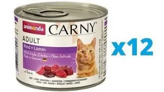 ANIMONDA Carny Adult Conserve pentru pisici, cu vita si miel 12 x 200 g