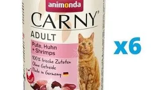 ANIMONDA Carny Adult vita, curcan, creveti pentru pisica 6 x 400 g