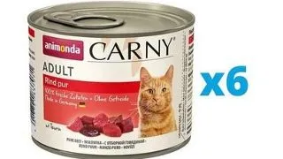 ANIMONDA Carny Adult Conserve pentru pisici, cu vita 6 x 200 g