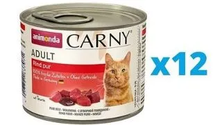 ANIMONDA Carny Adult Hrana umeda pentru pisici, cu vita 12 x 200 g