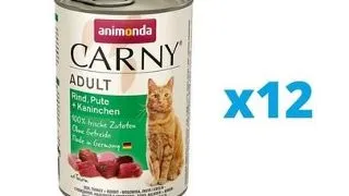 ANIMONDA Carny Adult conserve pisici 12 x 400 g vita, curcan, iepure