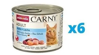 ANIMONDA Carny Adult Conserve hrana pentru pisici, cu pui si somon 6 x 200 g