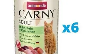 ANIMONDA Carny Adult pui, curcan, iepure conserve pisica adulta 6 x 400 g