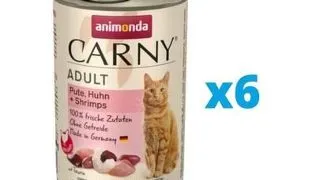 ANIMONDA Carny Adult set curcan, pui, creveti 6 x 400 g conserve pisica