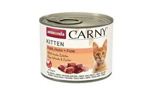 ANIMONDA Carny Kitten Veal&amp;Chicken&amp;Turkey 200 g Hrana pisoi, cu vitel, pui si curcan
