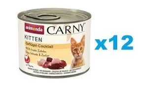 ANIMONDA Carny Kitten Poultry Cocktail 12x200 g hrana pisoi, cocktail de pasare