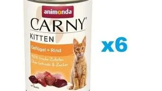 ANIMONDA Carny Kitten Poultry&amp;Beef 6x400 g pasare si vita, conserve pentru pisoi