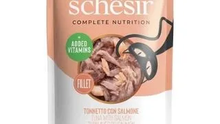 SCHESIR Jelly Adult Tuna&amp;Salmon 85g Hrana umeda pentru pisici, cu ton si somon in aspic