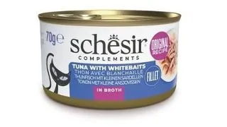 SCHESIR Ton cu sprot in bulion 70 g conserva pisici