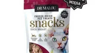 DR MALOU cuburi din piept de rata 50 g recompense pentru pisici 100% liofilizate