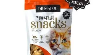 DR MALOU cuburi din carne de somon 50 g recompense pentru pisici 100% liofilizate
