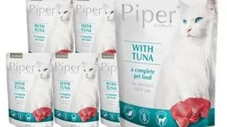 DOLINA NOTECI PIPER Animals Sterilised Mancare umeda pentru pisici sterilizate, cu ton 10x100 g