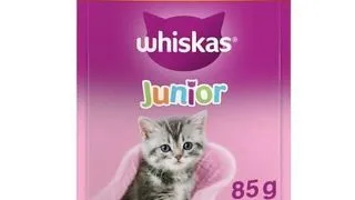 Hrana umeda pisoi in gelatina WHISKAS Junior 85 g plic cu pui
