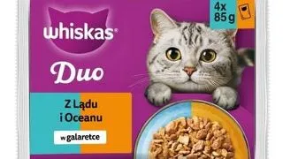 Hrana umeda pisici adulte in gelatina WHISKAS Duo 4x85 g mix carne si peste