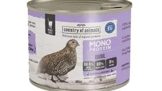 COUNTRY OF ANIMALS hrana umeda monoproteica cu prepelita pentru pisici 200 g