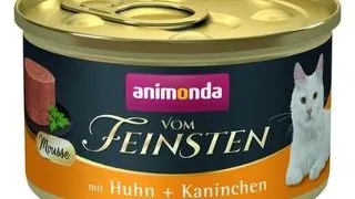 ANIMONDA Vom Feinsten Mousse hrana umeda tip mousse pentru pisici cu pui si iepure 85 g