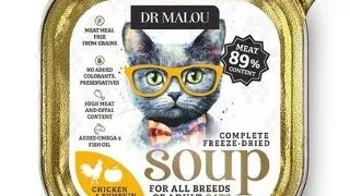 Supa liofilizata pisici, cu pui DR MALOU 12 g