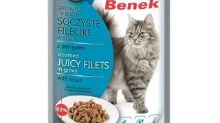BENEK Super Hrana umeda pentru pisici adulte, fileuri pastrav in sos 85 g