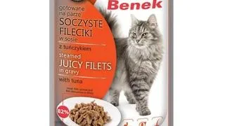 BENEK Super Hrana umeda pentru pisici adulte, fileuri cu ton in sos 85 g