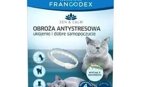 FRANCODEX Zgarda antistres pentru pisici si pisoi cu iarba pisicii 35 cm